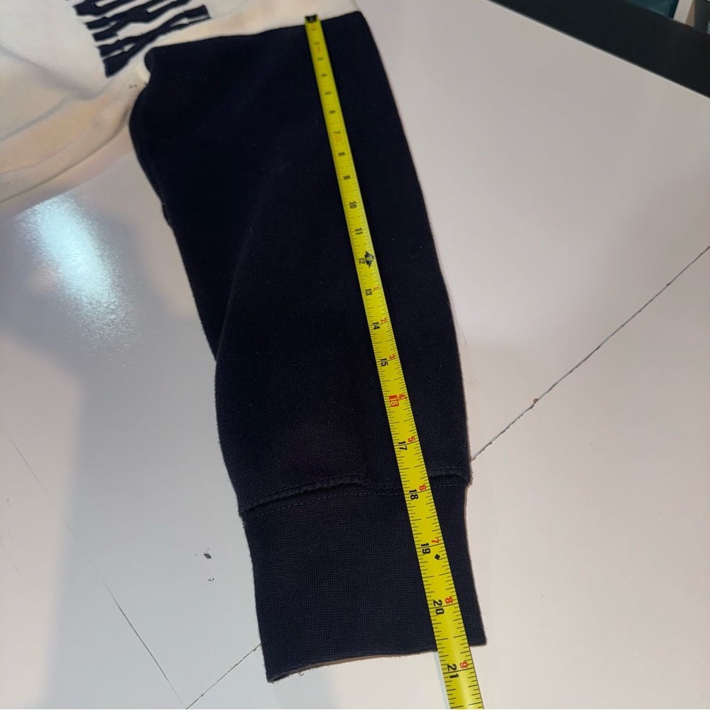 New York Popular NY Crew neck Sweater Women’s Sz M Cotton Polyester Navy & White - Picture 6 of 8